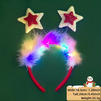 12 шт загораются оленей повязки на голову с светодиодный Рождество для взрослых детей пантов Снежинка мигает уши оленя костюм партии 