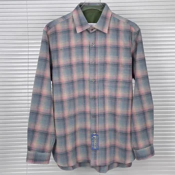 2023 Осенняя Модная Новая Рубашка С длинными рукавами Классического Цвета В клетку, Свободная Рубашка Для Мужчин И Женщин, Повседневная Куртка