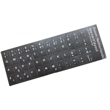 Banggood Нидерланды Голландская клавиатура Наклейка-стик Прочный Алфавит Буквы на черном фоне для универсального ноутбука