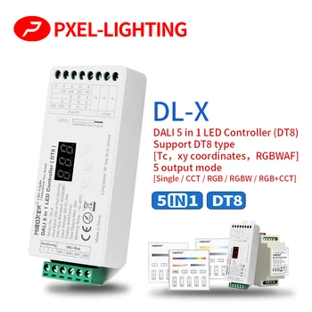DL-X Система управления Затемнением DALI (DT8) 86 сенсорная панель Светодиодный Контроллер DALI 5 в 1 Шина DALI Источник питания DIN-Рейка для светодиодных ламп