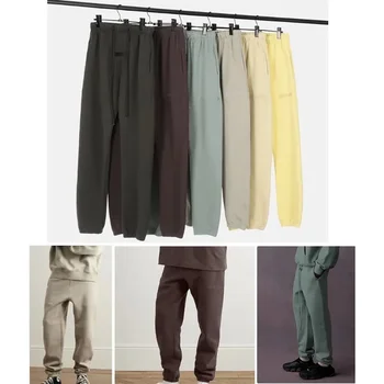ESSENTIALS 9 сезон, двухнитевые силиконовые плюшевые брюки с надписью Guard, модные уличные мужские брюки, модные брендовые парные брюки