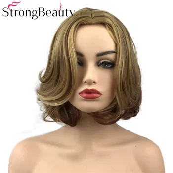 StrongBeauty Короткие парики Объемная волна Синтетический парик Женский Lady Hiar Термостойкие волосы