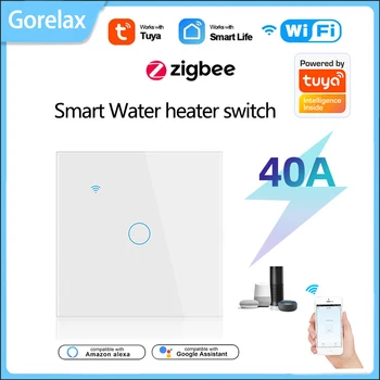 Tuya Smart Life Wifi Zigbee 40A Водонагреватель Smart Switch Беспроводной умный дом с дистанционным управлением настенным выключателем Через Alexa Google Home