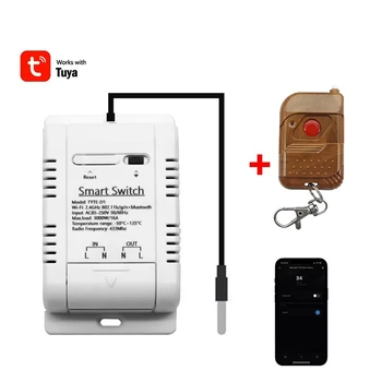Tuya Wifi Smart Temperature Switch + RF Пульт Дистанционного Контроля Энергопотребления Термостат 16A 3000W Белый Для Google Home Alexa