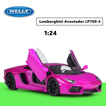 WELLY 1:24 Lamborghini Aventador LP700-4, коллекция моделей автомобилей с высокой имитацией сплава, подарок для мальчиков, игрушки