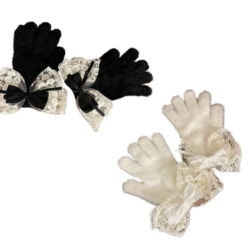 Y2K Элегантные Зимние Теплые Перчатки С Полными Пальцами, Дышащие Перчатки Для Взрослых, Прямая Доставка