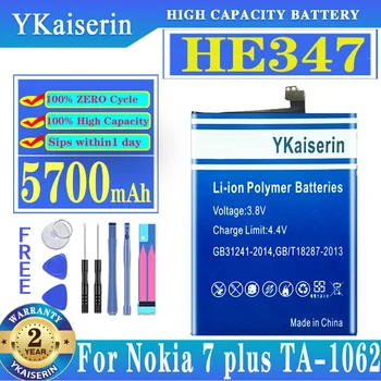 YKaiserin HE347 HE 347 5700 мАч Аккумулятор Для Nokia 7 Plus Nokia7 Plus N7P N7P TA-1046 TA-1055 HE 347 Аккумуляторы + Бесплатные Инструменты