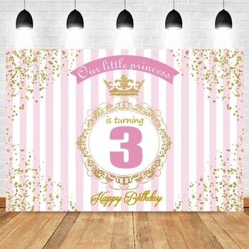 Yeele 2st 3st С Днем Рождения, Душ для новорожденного, фотография на розовом фоне, Блестящая Золотая корона, виниловый фон для фотосессии на заказ