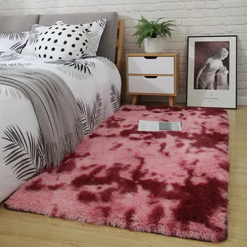 ins Серый в скандинавском стиле, журнальный столик в гостиной, ковер, прикроватный коврик для спальни, плюшевый градиентный коврик, детский ползающий коврик alfombra