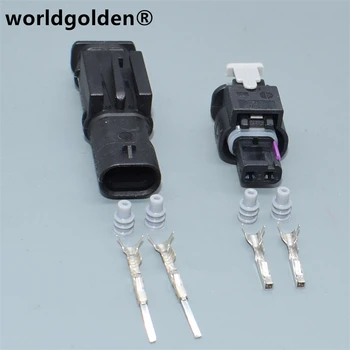 worldgolden auto 1.2 мм провода разъема топливной форсунки заглушки датчика удара 0-2112986-1 1-1718643-1 Для VW Audi 4F0973702