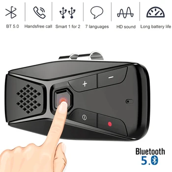 Автомобильный комплект JaJaBor Bluetooth Громкая Связь Беспроводная с микрофоном Bluetooth 5.0 Автоматическое Выключение и автоматическое подключение