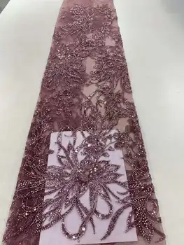 Африканская кружевная ткань для жениха 2023, Высококачественное Свадебное кружево, ткань с пайетками, расшитая бисером, Африканские Нигерийские Французские кружевные ткани для платья
