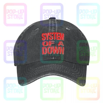 Бейсбольная кепка System Of A Down с логотипом из выстиранного денима с красными печатными буквами, шляпы дальнобойщиков, регулируемые по высоте