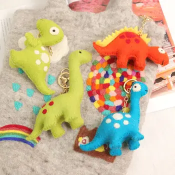 Брелок из войлока с динозавром, плюшевый кулон с тираннозавром, кукла-динозавр, Сумка с динозавром, Подвеска ручной работы, Плюшевые игрушки-стегозавры