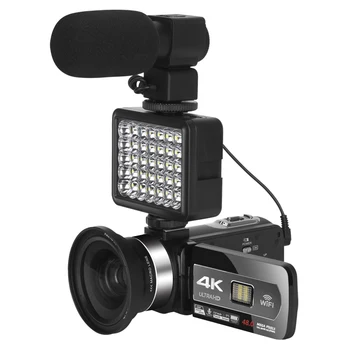 Видеокамеры 4K Youtube Stream С Автоматической Фокусировкой Цифровая Видеокамера 4K 48MP С Микрофоном Замедленной съемки, Записывающая Видеоблог, Видеокамера WIFI Веб-камера