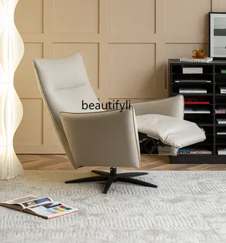 Высококачественное итальянское минималистичное сиденье, диван для отдыха, гостиная, кабинет, Кожаный вращающийся электрический диван