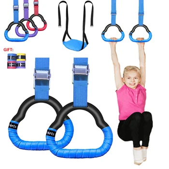 Гимнастические кольца, детская спортивная игрушка, нескользящие гимнастические кольца с регулируемыми ремнями для подтягивания, гимнастический тренажер для занятий фитнесом, игрушка