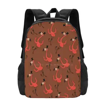 Дизайнерская сумка с рисунком для танцевальной вечеринки Flamingo Студенческий рюкзак с рисунком птицы фламинго Причудливый каприз