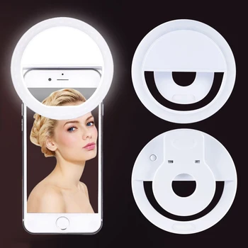 Для Телефона Кольцевые Фонари с Заполняющим Светом USB-Зарядка LED Selfie Ring Light Дополнительное Освещение Ночная Темнота, Улучшающая Селфи