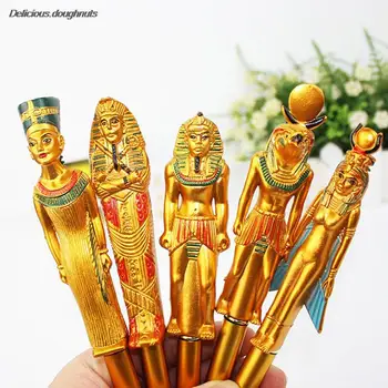Египетский Фараон Шариковая Ручка С Синими Чернилами Горячего Тиснения Мумия Пишущая Шариковая Ручка 2022 Подарки На Новый Год