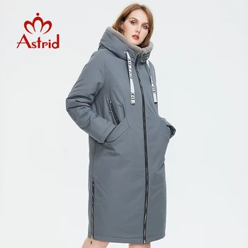 Женская зимняя парка Astrid, Длинная Повседневная куртка с капюшоном из меха норки, куртки в минималистичном стиле для женщин, пальто, парки больших размеров AT-10089