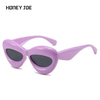 Забавные Персонализированные Солнцезащитные Очки Cat Eye для Женщин Ins Hot Candy Color Sun Glasses Geek Outdoor Beach Shopping Party Празднование