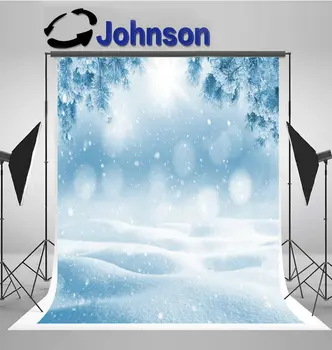 Зимний Яркий снежный пейзаж с Рождественской елкой, Сугробы, живописный фон для фотографий компьютерной печати