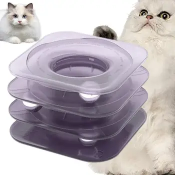 Игрушки для кошек, 3-уровневая квадратная интерактивная игрушка для кошек, спиннер, Принадлежности для домашних кошек, для котенка, больших и маленьких средних кошек