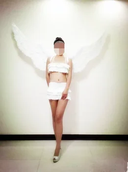 Индивидуальные крылья ангела модель для фотосъемки на подиуме представление большой реквизит крылья из перьев