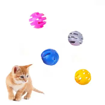 Интерактивная игрушка-колокольчик для кошек, портативная пластиковая выдалбливаемая игрушка-погоня за кошачьими игрушками, мячик-джингл-шар, игрушки для кошек, щенок