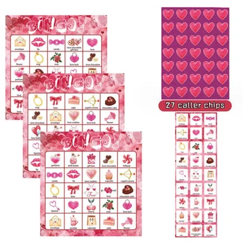Карточки для игры в бинго на День Святого Валентина, замена 24 игроков для детских карточных игр, школьных игр в классе, принадлежностей для любовных вечеринок