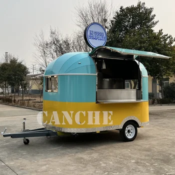 Китайские фабрики трейлер для еды airstream, кемпинг-трейлер с грилем для барбекю, машина для приготовления мороженого / тележка для хот-догов
