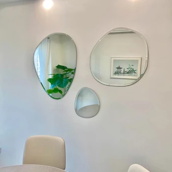 Компактное эстетическое зеркало неправильной формы для гостиной, Роскошное зеркало для ванной комнаты, душ Для девочек, Espelho Para Banheiro, Роскошь домашнего декора.