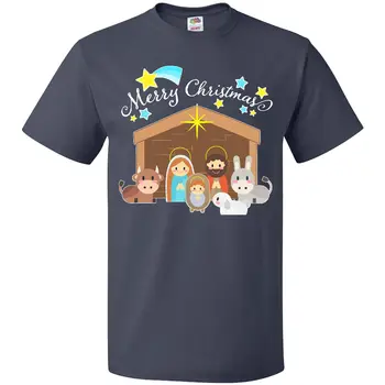 Красивая футболка с изображением рождественского вертепа в христианской церкви Иисуса христа