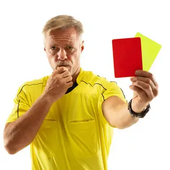 Красные Желтые карточки, 2 шт., набор судейских принадлежностей, футбольные штрафные карточки, профессиональные футбольные красные и желтые карточки, многофункциональные