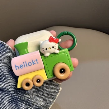Креативный Чехол для наушников Sanrio Hello Kitty Train для Airpods1/2Nd Case Airpodspro2 Apple Headphones Case Bluetooth 3Rd Мягкий Чехол