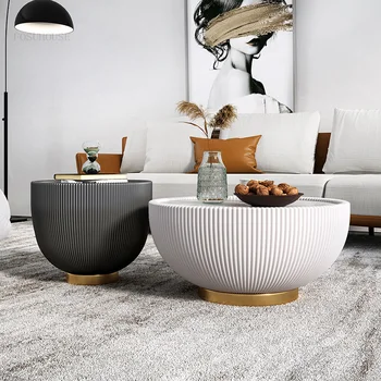Легкие роскошные журнальные столики, домашний круглый креативный дизайнерский журнальный столик, минималистичная современная мебель для гостиной, диван, приставной столик