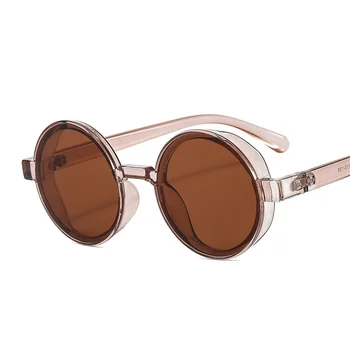 Модные Круглые Солнцезащитные очки, Женские Роскошные Солнцезащитные очки в стиле ретро, Мужские Винтажные Очки с UV400 оттенками, Уличные Пляжные Очки.