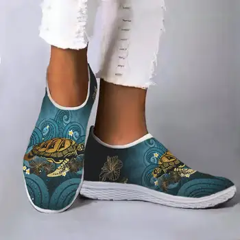 Модный дизайн в богемном стиле с морской черепахой, легкая сетчатая обувь, удобные кроссовки без застежки, Мягкая обувь для отдыха Zapatos