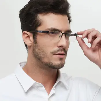Мужские очки для чтения, полукадровые очки для близорукости От 0 до -6,0, очки для глаз Унисекс, прозрачные очки, женские Ретро-очки 1