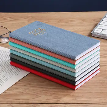 Набор ежедневников Agenda Notebook 2024 с блокнотом A6 в обложке из искусственной кожи, календарь на 12 месяцев для домашнего офиса, школьный планировщик