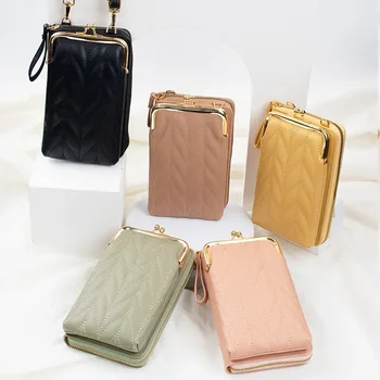 Новая женская сумка для мобильного телефона, корейская версия, модная многофункциональная сумка через плечо, однотонная простая мини-сумка