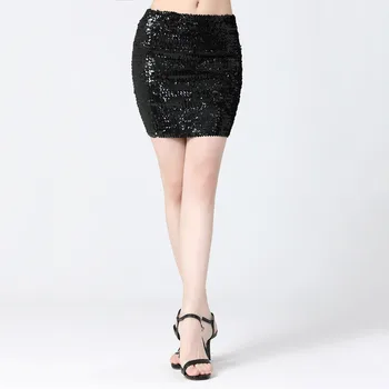 Новая модная женская юбка с блестками, облегающая бедра, однотонная повседневная короткая юбка, разноцветные женские юбки длиной до половины