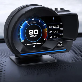 Новейший Автомобильный Головной Дисплей A501 OBD2 Smart Car HUD Turbo Gauge Цифровой Одометр Охранная Сигнализация Температура Воды и масла Об/мин Автоматический Измеритель