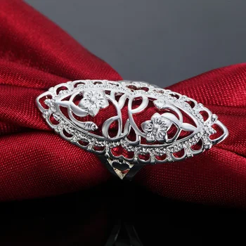 Новые кольца из стерлингового серебра 925 пробы для женщин, изысканные ретро-полые, с широким цветком, модные подарки для вечеринок, очаровательные свадебные украшения для студенток