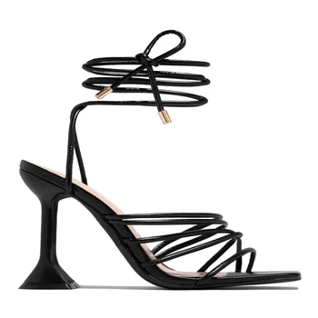 Новые летние сандалии, удобные сандалии на высоком каблуке 2021, Повседневная дизайнерская женская обувь на среднем толстом каблуке, большие размеры, Мода 43