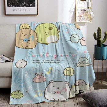 Одеяла на заказ для зимы, декоративное одеяло Sumikko Gurashi, Роскошное покрывало на кровать, чехол для дивана, украшение спальни