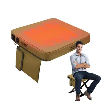 Переносная противоскользящая термостойкая подушка для сиденья стадиона со съемным чехлом, усовершенствованная подушка для сиденья рыболовного стула с подогревом, 3 регулируемых режима