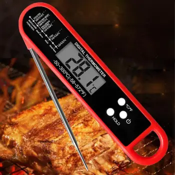 Пищевой Термометр с Дисплеем Цифровой Водонепроницаемый Пищевой Термометр для Домашней Кухни Гриль Барбекю Легко Читаемое Мясо для Приготовления пищи