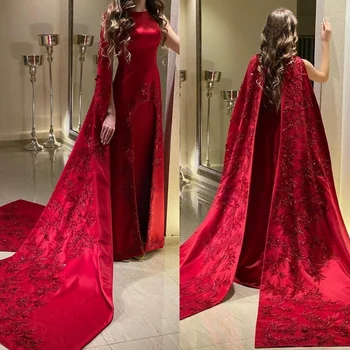 Платья для официальных мероприятий, Красные Элегантные платья для выпускного вечера в стиле Русалки, Изысканное Бальное платье с драгоценными камнями, Вечернее платье с открытой спиной и цветами